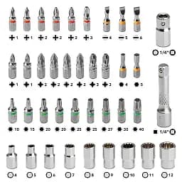 Викрутка з набором біт Trotec 40 pieces Bit and Socket Wrench Set (DAS302815) - мініатюра 6