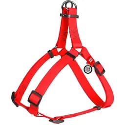 Шлея для собак Waudog Waterproof водостійка з QR-паспортом, металева пряжка-фастекс, XS, червоний