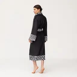Кімоно жіноче з плюшевого велюру Kimono Black and White Zebra 18369 2XL - мініатюра 5