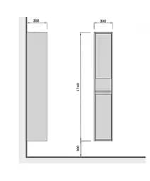 Пенал Мойдодир Oslo П-33-А Loft бетон з білим матом підвісний, Сірий - мініатюра 2