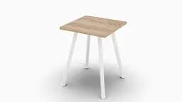 Табурет Ferrum-decor 430x320x320 Белый металл ДСП Дуб Сонома 16 мм (FRD-104643)