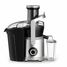Tefal Соковитискач Nutri XXL відцентрований 1000Вт, чаша-0.8л, макуха-2.2л, жолоб на ціле яблуко, пластик/метал, чорний-нержавіюча сталь - мініатюра 2
