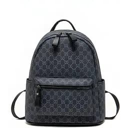 Повсякденний жіночий рюкзак з екошкіри 30х13х35 см синій (2255)