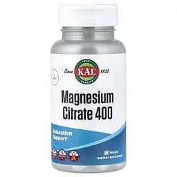 Вітаміни та мінерали KAL Magnesium Citrate 400 mg, 60 таблеток