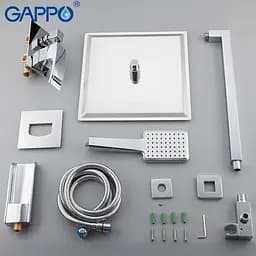 Душова система прихованого монтажу Gappo G7107-20, вилив - перемикач на лійку, 3-функції, хром, Хром - мініатюра 7