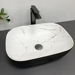 Умивальник VBI Ravenna marmo black matt накладний VBI-011220, Чорний матовий