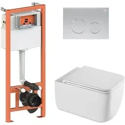 Набір Q-tap Nest 4 в 1 підвісний унітаз Gemini Ultra Quiet 530х365х373 + комплект інсталяції QT2533076EUQW46158