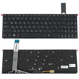 Клавіатура для ноутбука ASUS (X570 series) rus, black, без фрейма, підсвічування клавіш(оригінал)