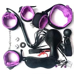 Комплект для BDSM ігор на 10 предметів One Size фіолетовий