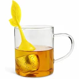 Заварник ситечко для заваривания для чая силиконовый в форме листочка Желтый 88270