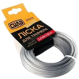 Леска для триммера Сила квадрат армированный 15 м 2.4 мм