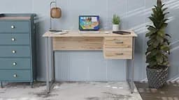 Комп'ютерний стіл Ferrum-decor Гаррі 75x120x70 білий ДСП Дуб Артізан 32мм (FRD-101009) - мініатюра 6