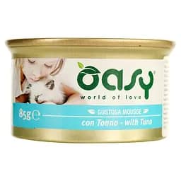 Вологий корм для дорослих котів Oasy Тунець мус 85 г