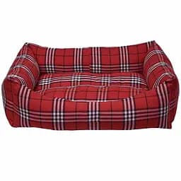Диван для тварин Milord Danish прямокутний з бортиками розмір XL червоний у клітинку (VR02//8874)