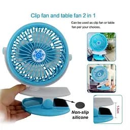 Акумуляторний настільний вентилятор Moltis Mini Fan WX 6503 на прищіпці 1000mAh Вітродуйка 5Вт 4 Блакитний - мініатюра 9