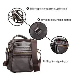 Сумка чоловіча SHVIGEL 11089 шкіряна коричнева - мініатюра 9