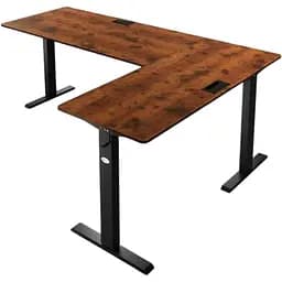 Компьютерный угловой стол Di Volio Trani с регулируемой высотой коричневый