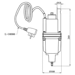 Насос вібраційний Agua XVM60-3 нижній забір води (CV035066) - мініатюра 4