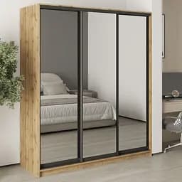 Шафа-купе тридверна MebelStar Комбо BG 3 Дзеркала 180x60x210 см Дуб тахо (MBS-9398)