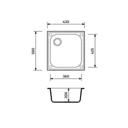 Кухонна мийка Adamant Compacta 430x500x200 old stone 263223, Сірий - мініатюра 2