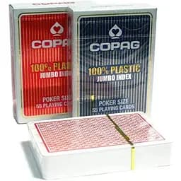 Карти гральні Cartamundi Copag 100% Plastic Jumbo Index (red blue) (344b)