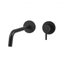 Смеситель для раковины настенный Paffoni Light излив 178 мм black matt LIG105NO70, Черный матовый