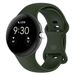 Силіконовий ремінець на смарт годинник Google Pixel Watch 3 45mm/4 45mm, Silicone, field green, зі зручною застібкою, на фітнес браслет, ArmorStandart (ARM84020)