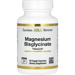 Магний бисглицинат California Gold Nutrition Magnesium Bisglycinate Formulated with TRAACS 200 мг 60 вегетарианских капсул
