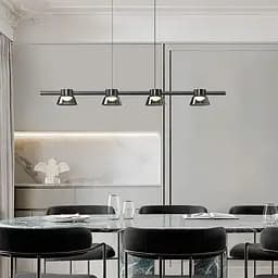 Видовжена люстра HILDFRID на 4 плафони Line.F MJ 179L-950 BK