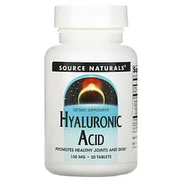 Препарат для суглобів і зв'язок Source Naturals Hyaluronic Acid 100 mcg, 30 таблеток