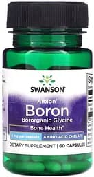 Бор Swanson Albion Boron Bororganic Glycine, 60 вегакапсул
