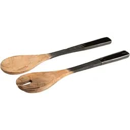 Набір приладів J-line для салату, пасти з дерева манго 33 см 2 шт. чорний (17841)