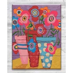 Картина по номерам на дереве Різнобарвні квіти ArtStory 30х40 см різнокольорова 000169487