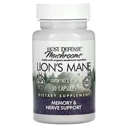 Натуральна добавка Host Defense Lion's Mane, 30 вегакапсул