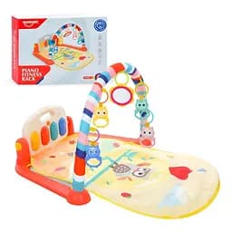 Коврик для малыша HE0650-651 с дугой и интерактивными игрушками красный