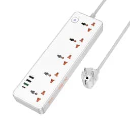 Мережевий подовжувач Hoco AC14A Rico 5-position socket(PD30W/1C3A) білий - мініатюра 2