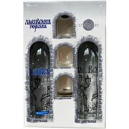 Водка Львівська Благородная 40% 0.5 л + Холодная 0.5 + 3 стакана 