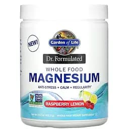 Магний Garden of Life Whole Food Magnesium Powder со вкусом малины и лимона 421.5 г (GOL12280)