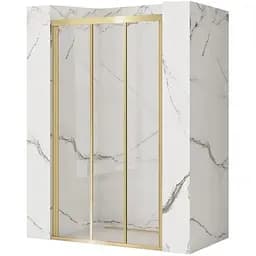 Душевые двери Rea Alex 100 brushed gold REA-K2500, прозрачный, золотой