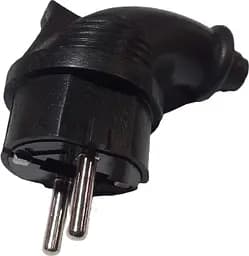 Вилка каучукова з заземленням кутова Lumano чорна в інд.уп. Junlong