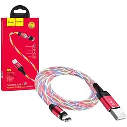 Магнитный кабель Hoco U90 Lightning USB Magnet Cable розовый