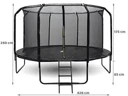 Батут садовий SkyFlyer black 14 футов зі сходами 426 см (TR0036) - мініатюра 3
