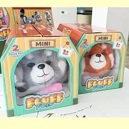 Інтерактивна м’яка іграшка Песик Fluff Pets що муркоче, їсть з пляшечки, засинає та рухає очима Сірий - мініатюра 3