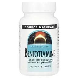 Бенфотіамін 150 мг Benfotiamine Source Naturals 120 таблеток
