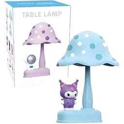 Детская настольная лампа Куроми грибочек голубая (339A)