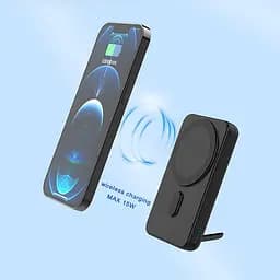 Зовнішній акумулятор - зарядний D21 2in1 Foldable Magnetic Wireless Charger with 10000mAh power bank - мініатюра 2