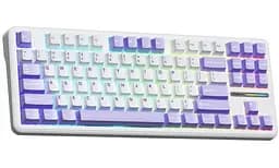 Клавіатура Aula F87 EN/UA White/Lilac, USB, кабель 1.8 м, 365.9 х 139 х 41.1 мм, підсвічування, кількість клавіш 87 (6948391202464) - мініатюра 2