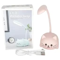 Настольная аккумуляторная лампа в виде котика HI-23 розовая
