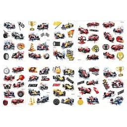 Набір тимчасових татуювань Гоночні автомобілі racing-cars-10-01 розмір 12х7 см