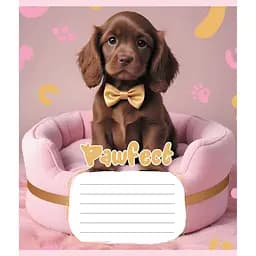 Зошит учнівський "Цуценята" Leader 012-510126C-1 в косу лінію, 12 аркушів